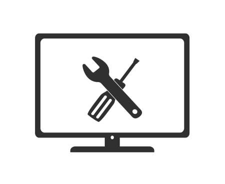 Tv repair icon.  Repair service icon.のイラスト素材