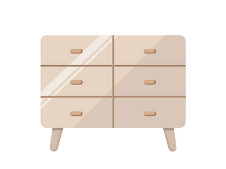 Chest of drawers vector illustration.  Chest of drawers furniture vector design.  Furniture icon.のイラスト素材