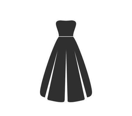Dress icon.  Dress vector illustration.  Evening gown vector.  Long dress vectorのイラスト素材