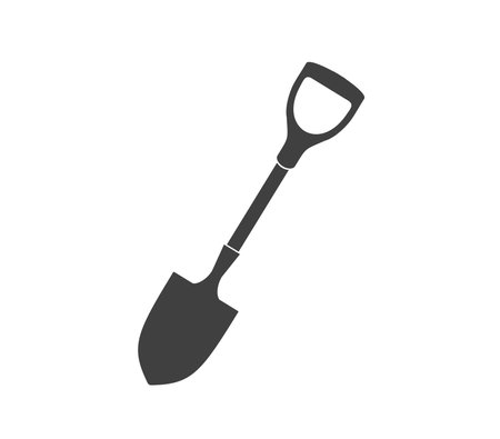 Shovel icon. Vector garden shovel icon.  Garden tool iconのイラスト素材