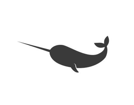 Narwhal icon.   Narwhal whale icon.のイラスト素材