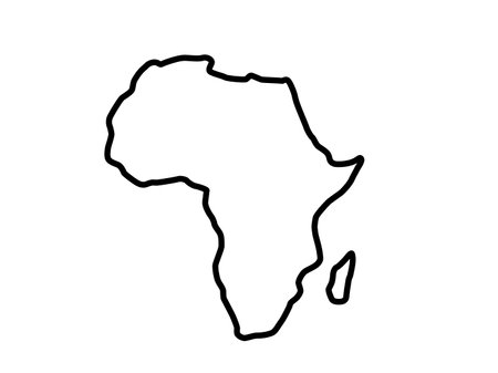 Africa vector map. Africa outline vector map.のイラスト素材