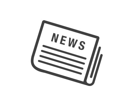 Newspaper icon. News icon. Newspaper outline simple icon.