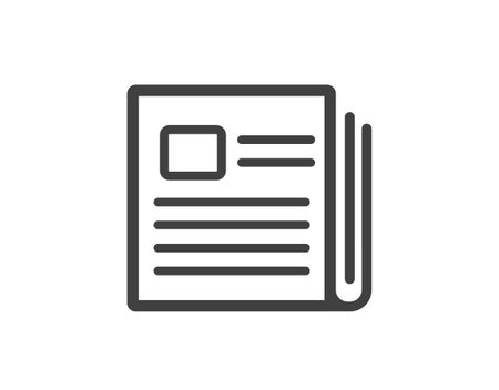 Newspaper icon. News icon. Newspaper outline simple icon.のイラスト素材