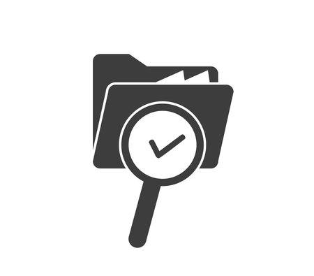 Audit icon.  Finance audit  vector design . File search icon.  Document search vector icon.のイラスト素材