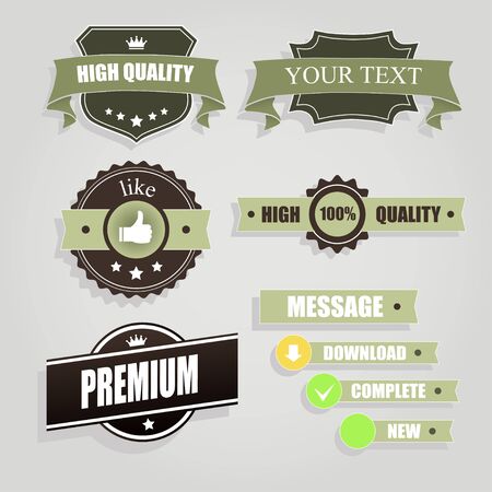 set of retro labels  vector illustrationsのイラスト素材