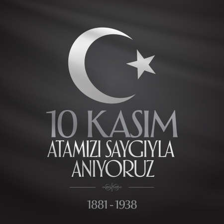 10 November, Death Day anniversary. Memorial day of Ataturk.のイラスト素材