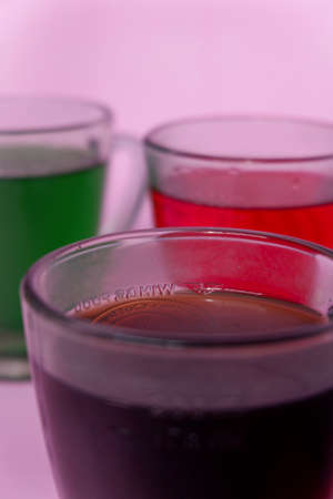 Photos of colorful drinks with various flavorsの写真素材