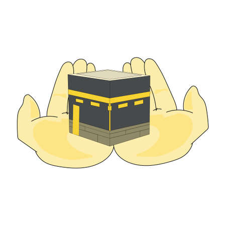 Vector design of muslim people doing hajj in meccaのイラスト素材