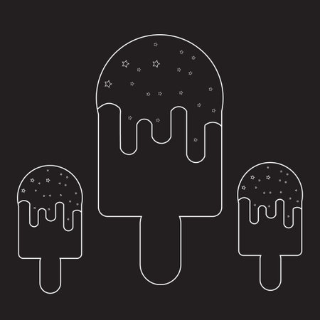 Ice cream stick line art vector designのイラスト素材