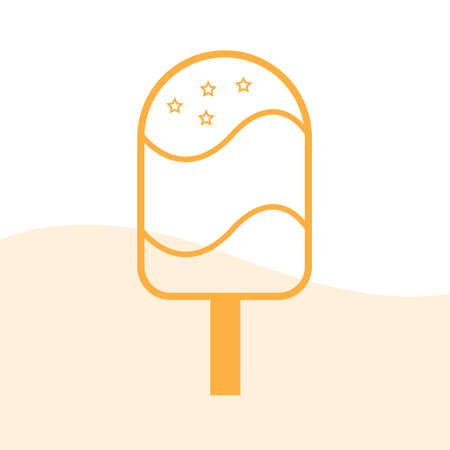Ice cream stick line art vector designのイラスト素材