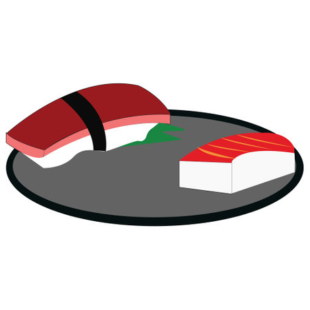 Simple illustration design of traditional japanese food set with local themeのイラスト素材