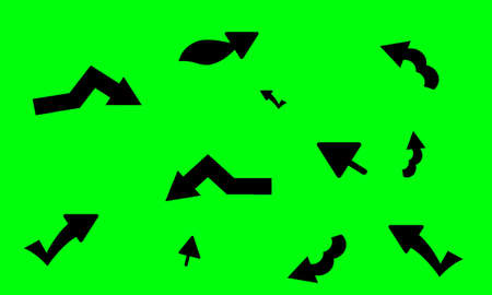 Arrow design elements, simple icon design and easy to use because it uses a green screenの写真素材