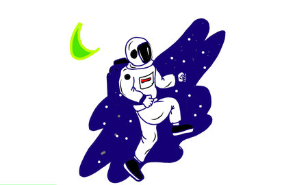 Vector design with astronaut character in spaceの写真素材
