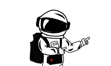 Vector design with astronaut character in space
