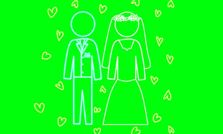 Wedding couple object line art illustration designの写真素材
