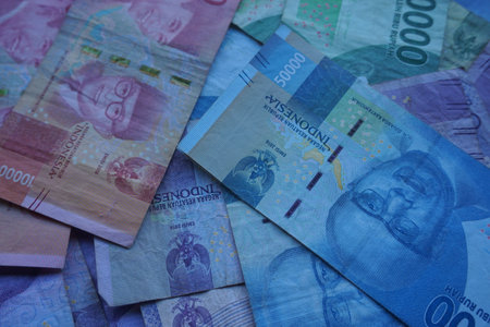 Stock photo of Indonesian rupiah, the official currency of Indonesia. world currencyの写真素材