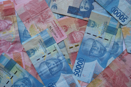 Stock photo of Indonesian rupiah, the official currency of Indonesia. world currencyの写真素材