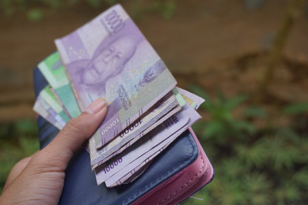 Stock photo of Indonesian rupiah, the official currency of Indonesia. world currencyの写真素材