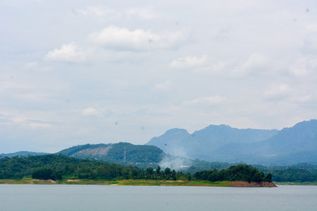 Photo of a waterscape in a village in Indonesiaの写真素材