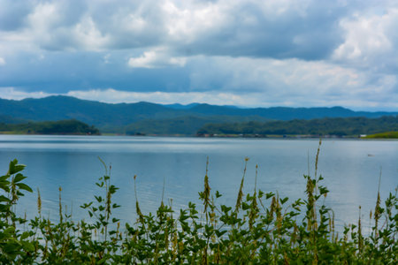 The Wadaslintang Reservoir Dam in Wonosobo, Indonesia.の写真素材
