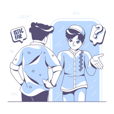 self introspection mirror islamic characterのイラスト素材