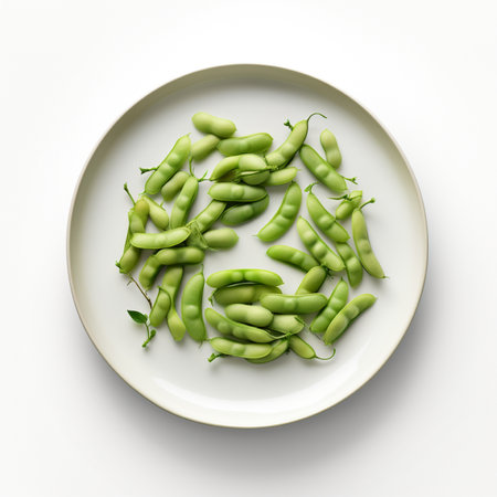 High quality 3D design of broad beans, in white backgroundの素材