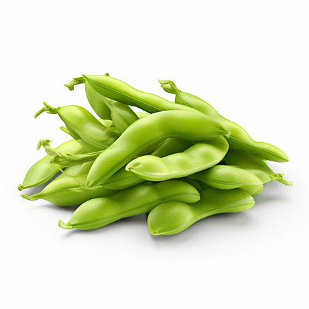High quality 3D design of broad beans, in white backgroundの素材