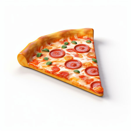 Detailed Cute 3D style design of pizza slice in high quality imageの素材