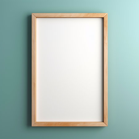 Real photo of blank wood frame hung on the walls, hyper realistic, suitable to create a mockupの素材