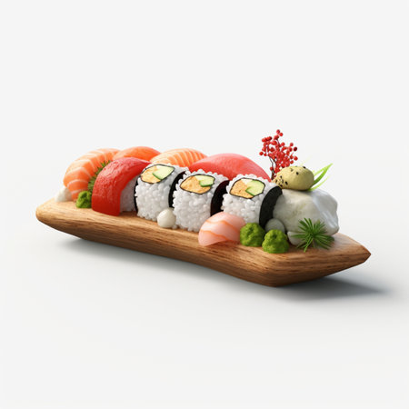 3D style design of sushi in high quality, white backgroundの素材