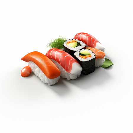 3D style design of sushi in high quality, white backgroundの素材
