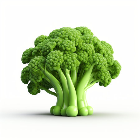 Broccoli isolated on white background. 3d render. Illustration.の素材