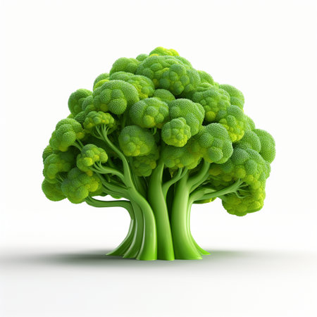 Broccoli isolated on a white background. 3d render illustration.の素材