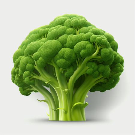 Realistic Detailed 3d Green Broccoli Vegetable. Vectorの素材