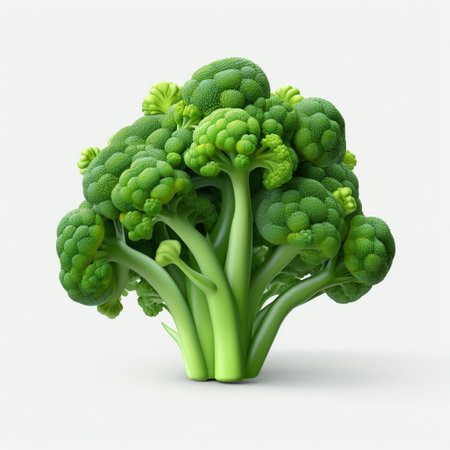 Broccoli isolated on a white background. 3d render illustration.の素材