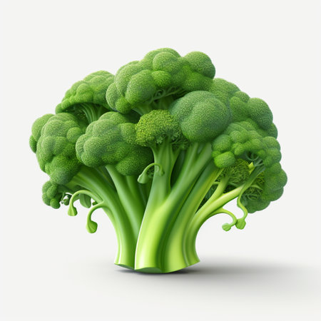 Broccoli isolated on a white background. 3d render illustration.の素材