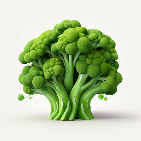 Broccoli isolated on a white background. 3d rendering illustration.の素材