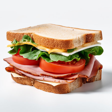 Fresh Sandwich photo in white isolated background, perfect for restaurant menu photoの素材