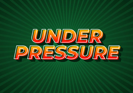 Under pressure. Text effect design in gradient yellow red color. 3D look. dark green backgroundのイラスト素材