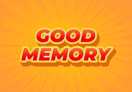 Good memory. text effect design in modern style.eye catching color. 3D lookのイラスト素材