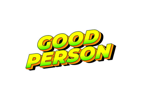 Good person. Text effect design in 3D look. Eye catching colorのイラスト素材