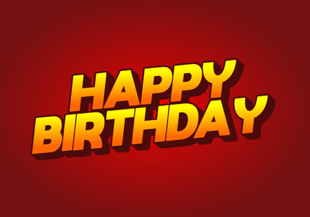 Happy birthday. Text effect design in 3D look with eye catching colorのイラスト素材