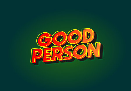 Good person. Text effect design in 3D look. Eye catching colorのイラスト素材