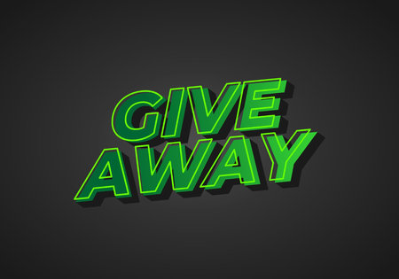 GIVE AWAY. Text effect design in 3D style with eye catching colorのイラスト素材