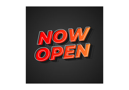 Now open. Text effect design in 3d look with eye catching colors