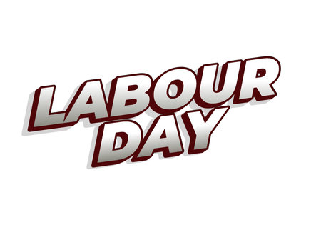 Labour day. Text effect design in eye catching colors and 3D lookのイラスト素材