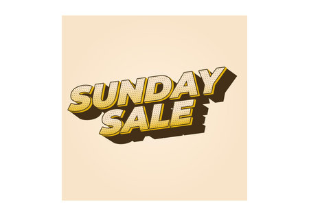 Sunday sale. Text effect design in 3D style and eye catching colorsのイラスト素材