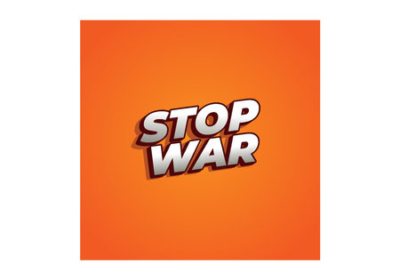 Stop war. Text effect design in 3d look with eye catching colorsのイラスト素材