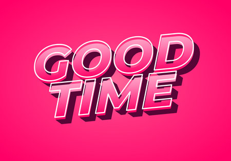 Good time. Text effect design in modern colors with 3D look effectのイラスト素材